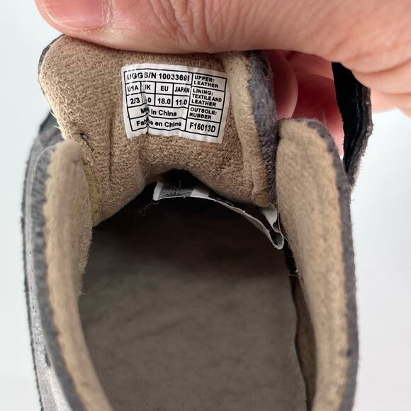UGG Baby Roldan Gray Plaid Booties Leather Upper and Toe Cap Infant Size 2/3 - Picture 8 of 10